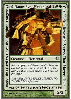 Our Market Research Shows That Players Like Really Long Card Names So We Made this Card to Have the Absolute Longest Card Name Ever Elemental