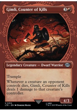 Gimli, Counter of Kills